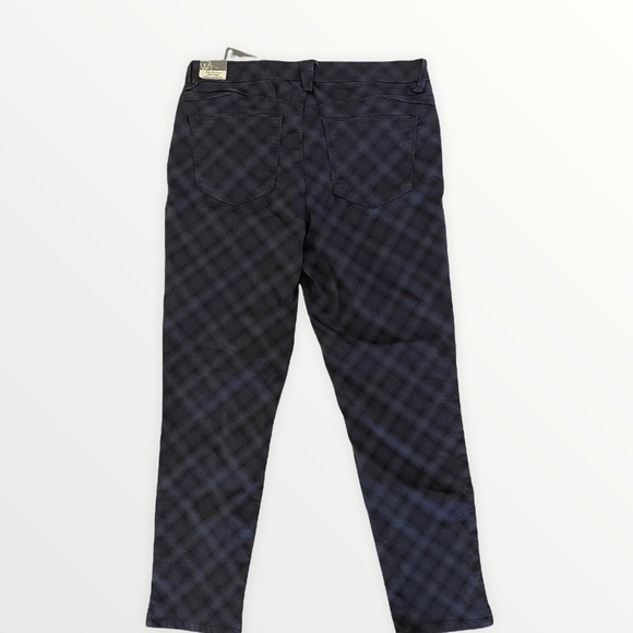 Wit & Wisdom Diamond Plaid Blue Ab Solution High Rise Pants - Picture 6 of 8